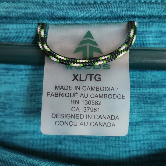 Woods Ayles Pocket T-Shirt tee short sleeve crewneck blue green athletic XL - Picture 5 of 11